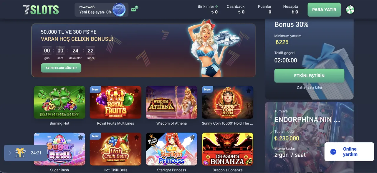 Güncel adrese erişim 7 Slots giriş nasıl çalışır